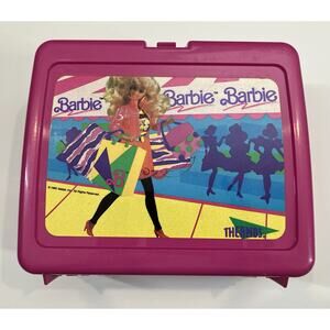 Vintage Barbie Lunch Box Thermos Brand 1990 ( Lunch Box Only)